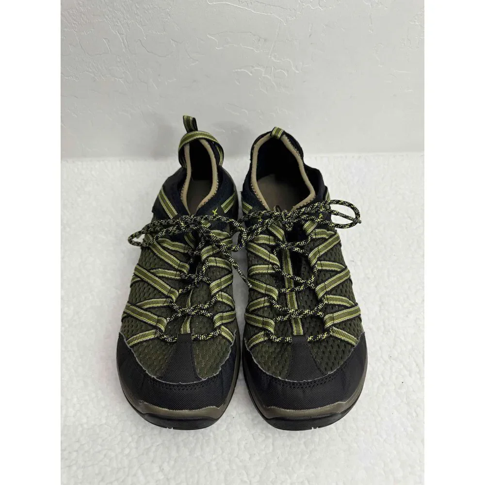 Chaco Footwear Green Black Mesh Upper Lace Up Hiking Shoes Size US 12 UK 11